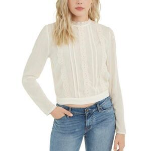 Self‎ Esteem Cream Lace CottageCore Long Sleeve Top Sz Medium NEW